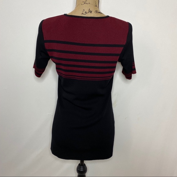 Exclusively Misook Maroon Knit Cardigan Shirt Set - Picture 5 of 8